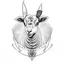 Incorporate a detailed blackwork design of a lamb with a subtle Christian cross in the background tattoo design idea