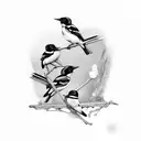three magpies tattoo design idea