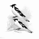 three magpies tattoo design idea