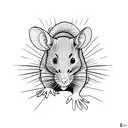  rat holding a light bulb tattoo design idea