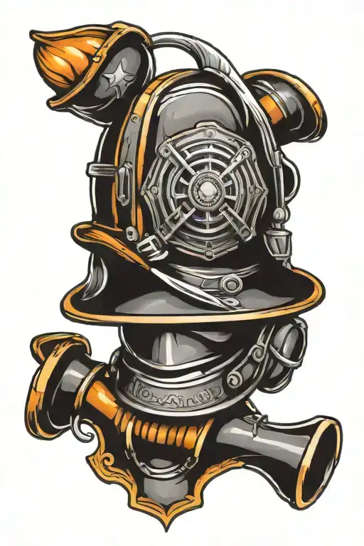 firefighter helmet tattoo design idea