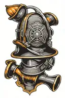 firefighter helmet tattoo design idea