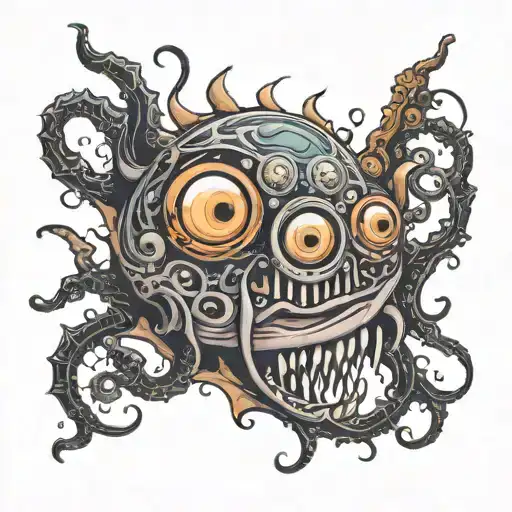 A beholder spreaded out   tattoo design idea