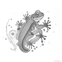 gecko on fire tattoo design idea