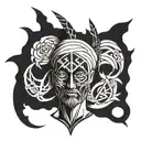 man Power Peace Knowledge tattoo design idea