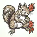 a muscular squirrel tattoo design idea