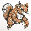 a muscular squirrel tattoo design idea