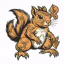 a muscular squirrel tattoo design idea