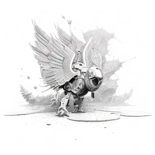 wings with a cross tattoo design idea