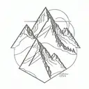 line drawing pyramid mountain in jasper canada  tattoo design idea