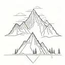 line drawing pyramid mountain in jasper canada  tattoo design idea