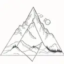line drawing pyramid mountain in jasper canada  tattoo design idea