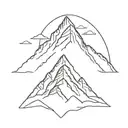 line drawing pyramid mountain in jasper canada  tattoo design idea