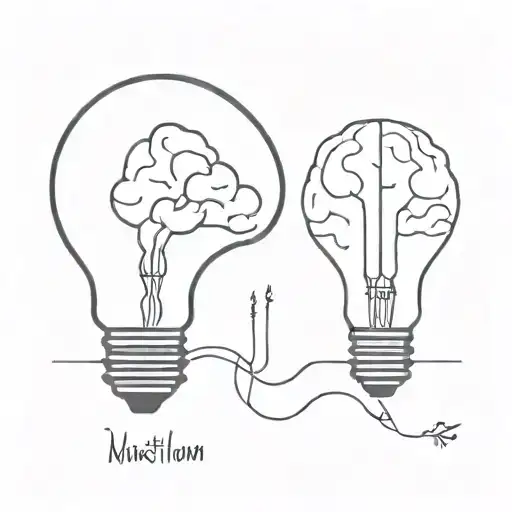 half light bulb half brain tattoo design idea