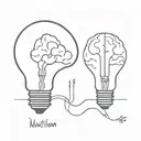 half light bulb half brain tattoo design idea