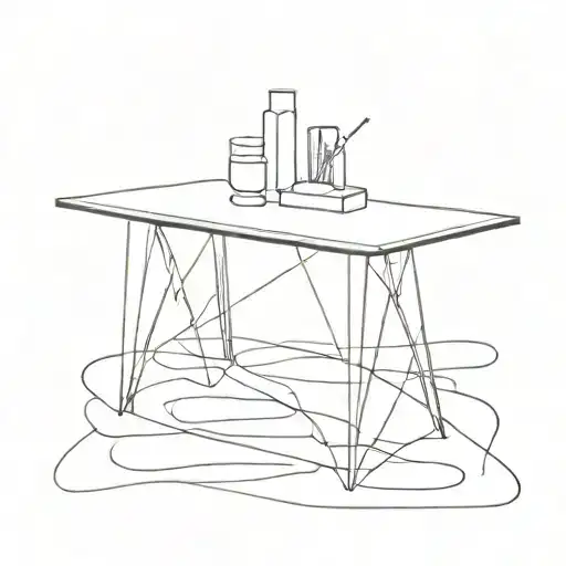Table made out of lines  tattoo design idea