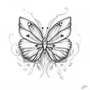 Butterfly and hearts tattoo design idea
