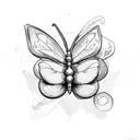 Butterfly and hearts tattoo design idea