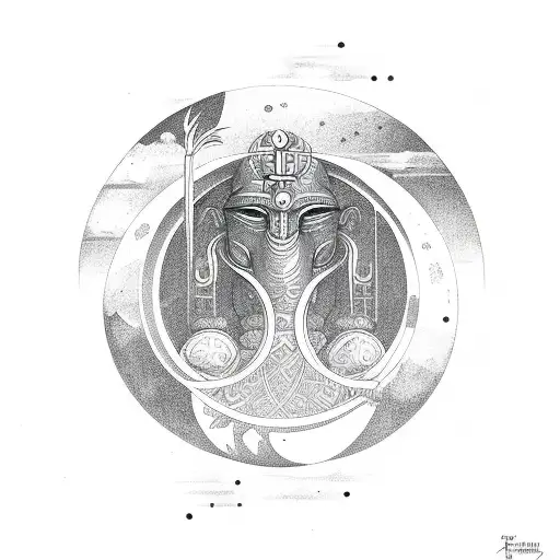 moon god horus  tattoo design idea