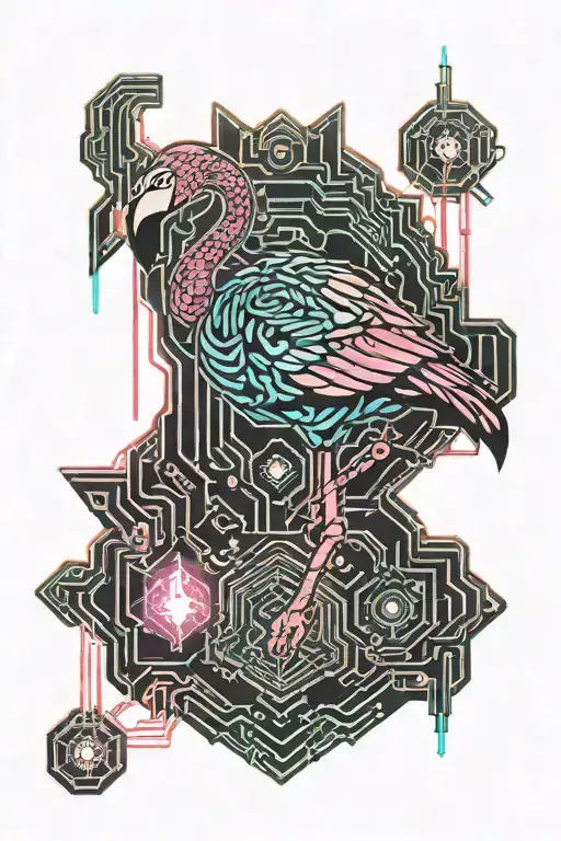 Flamingo tattoo design idea