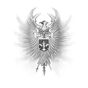 Dagger with polish flag wrapped around it tattoo design idea