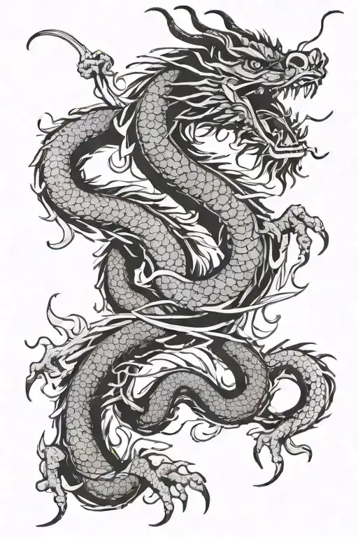 IAN PAUL in Japanese dragon tattoo design idea