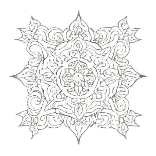 Combine traditional Ojibwe floral patterns with beaded borders in a mandala tattoo design tattoo design idea