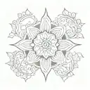 Combine traditional Ojibwe floral patterns with beaded borders in a mandala tattoo design tattoo design idea