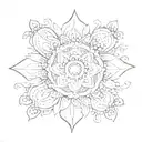 Combine traditional Ojibwe floral patterns with beaded borders in a mandala tattoo design tattoo design idea