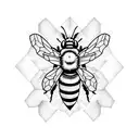 Honeycomb pattern with intricate bee designs intertwined tattoo design idea