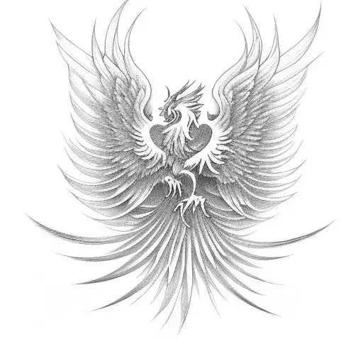 Japanese phoenix  tattoo design idea