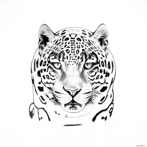 jaguar, mayan woman, tattoo design idea