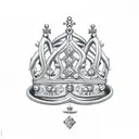 crown created from letter k and n tattoo design idea