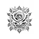 cross with roses and vines tattoo design idea