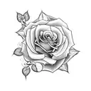 cross with roses and vines tattoo design idea