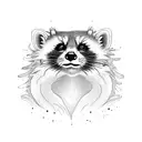 Oriental raccoon tattoo design idea