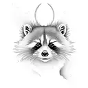 Oriental raccoon tattoo design idea