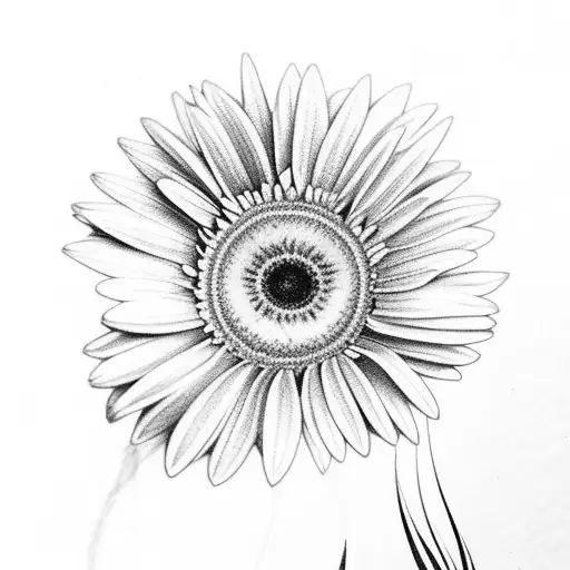 Ladybug with Gerbera tattoo design idea