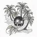 the numbers 305 but instead of a 3 i want a palm tree tattoo design idea