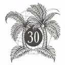 the numbers 305 but instead of a 3 i want a palm tree tattoo design idea