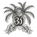 the numbers 305 but instead of a 3 i want a palm tree tattoo design idea