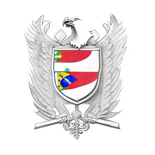 A luxemburg coat of arms whit Brazil flag tattoo design idea