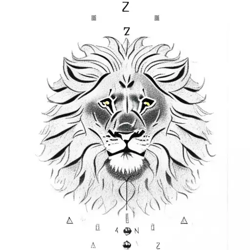 A luxemburg Lion with Brazil flag with binary codes tattoo design idea