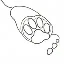 cat paw print tattoo design idea