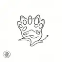 cat paw print tattoo design idea
