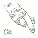 cat paw print tattoo design idea