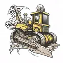 bulldozer inspired details tattoo design idea