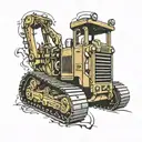 bulldozer inspired details tattoo design idea