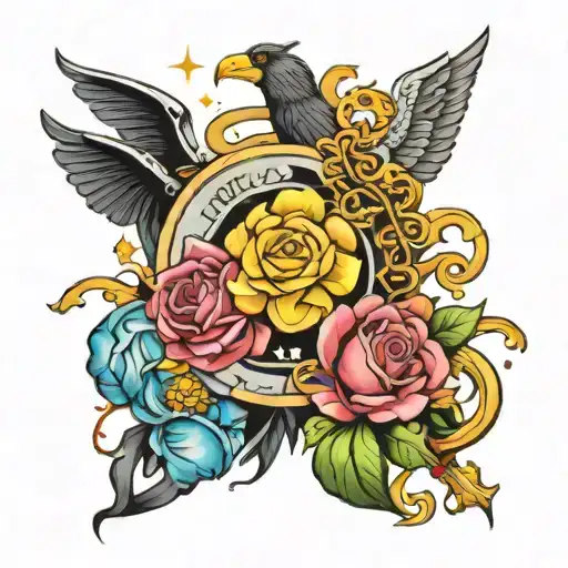 starsigns virgo, capricorn, Sagittarius and libra tattoo design idea