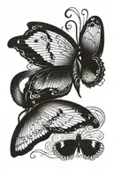 Goddess Snake Butterfly wings tattoo design idea